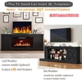 thumbnail image 2 of Chvans Farmhouse TV Stand for up 80" TVs/36" Fireplace, 70" Large Entertainment Center Console Table with Barn Door/Adjustable Shevles, 2 of 9