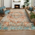 thumbnail image 4 of Garvee 4'x6' Vintage Area Rug Retro Oriental Indoor Carpet with Non Slip Backing, Washable Rug Distressed Foldable Floor Mats for Living Room Bedroom Dining Room, Red, 4 of 8