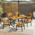 thumbnail image 2 of Aimee Lii Patio Outdoor Dining Chair Set of 2 with Metal and Acacia Wood Frame, Outdoor Patio Furniture for Backyard, Garden, 2 of 10