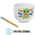 thumbnail image 5 of Star Wars Mandalorian Baby Yoda Grogu Nom Nom Ceramic Ramen Noodle Rice Bowl with Chopsticks, 20 Ounces, 5 of 10