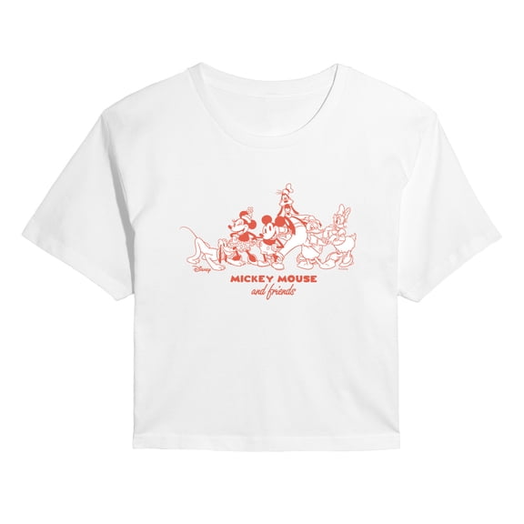 Disney - Mickey Friends - Juniors Cropped Graphic T-Shirt