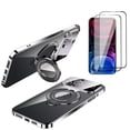 thumbnail image 1 of Pour iPhone 15 Pro Case Compatible, Clear Strong Magnetic Anti-Scratch Shockproof Phone Étui With 2x Screen Protector - Black, 1 of 5