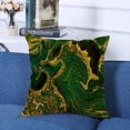 thumbnail image 4 of Throw Pillow Cover Watercolor Gold Marble Abstract Mineral Green Golden Waves Pattern Emerald Square Decorative Throw Pillow Cushion Case for Home Couch Bed Sofa Car 18 x 18 Inches Pillowcase, 4 of 6