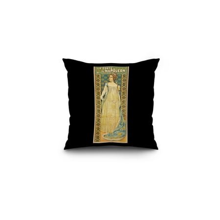 La Corte de napoleon Vintage Poster (artist: Hastoy, G.) Spain c. 1898 (16x16 Spun Polyester Pillow, Black