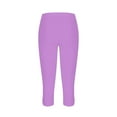 thumbnail image 6 of AGWOLF Capri Leggings for Women Tummy Control High Waisted Yoga Pants Non See Through Workout Athletic Running Leggings Summer Dressy Cropped Trousers Purple L, 6 of 7