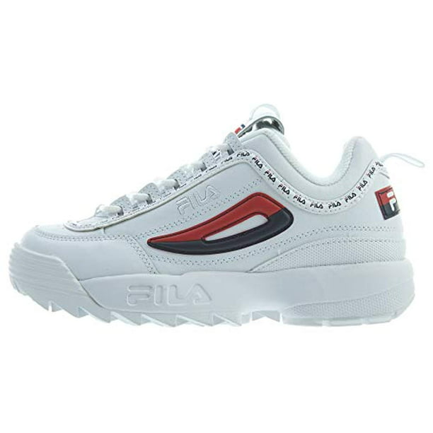 Fila Women's Disruptor Premium Repeat Sneakers, White Navy Red, 8 M US - Walmart.com