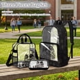 thumbnail image 2 of Xoenoiee Cat Peony Flower Print 3 In 1 Set Clear Backpack for Girls, 17" Heavy Duty PVC See Through Bookbag, Stadium Approved Transparent School Bags Travel Daypack for Elementary Preschool, 2 of 5