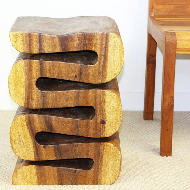 Haussmann® Wood Wave Verve Accent Snake Table 12 x14 x 20 in H Oak Oil