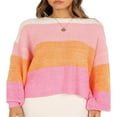 thumbnail image 1 of Pulls à Manches Longues Col Rond pour Femmes avec Pull en Tricot de Couleur Contrastée, 1 of 9
