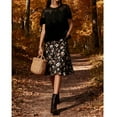 thumbnail image 3 of Women's Casual Velvet Lace Blouse Elegant Loose Short Sleeve Intricate Back Flared Swing Top, 3 of 7