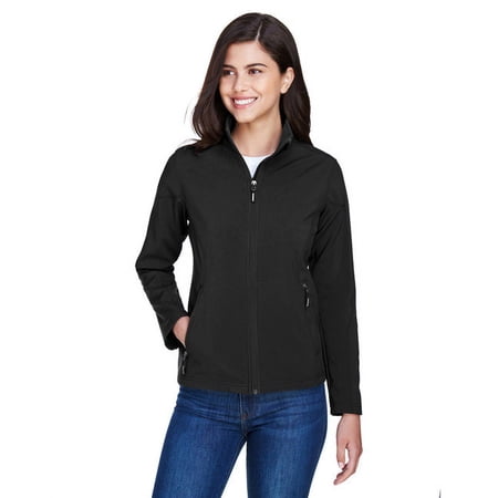 CORE365 78184 Women s Cruise Two-Layer Fleece Bonded Soft Shell Jacket-Black-M