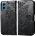 thumbnail image 2 of Designed for Moto G Play 2024 Phone Case Wallet,Women Butterfly Embossed PU Leather Kickstand Card Holder Slots Wrist Strap Flip Cover Purse for Motorola Moto G Play (2024) (Black), 2 of 7
