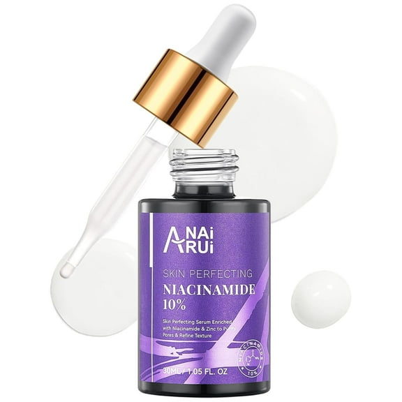 ANAiRUi Niacinamide Serum 10% with Arbutin,Zinc 1% &Vitamin B3 for Face, Minimizer Pores, Redness Relief,Reduce Uneven Skin Tone,Wrinkles&Fine Lines,1fl.oz