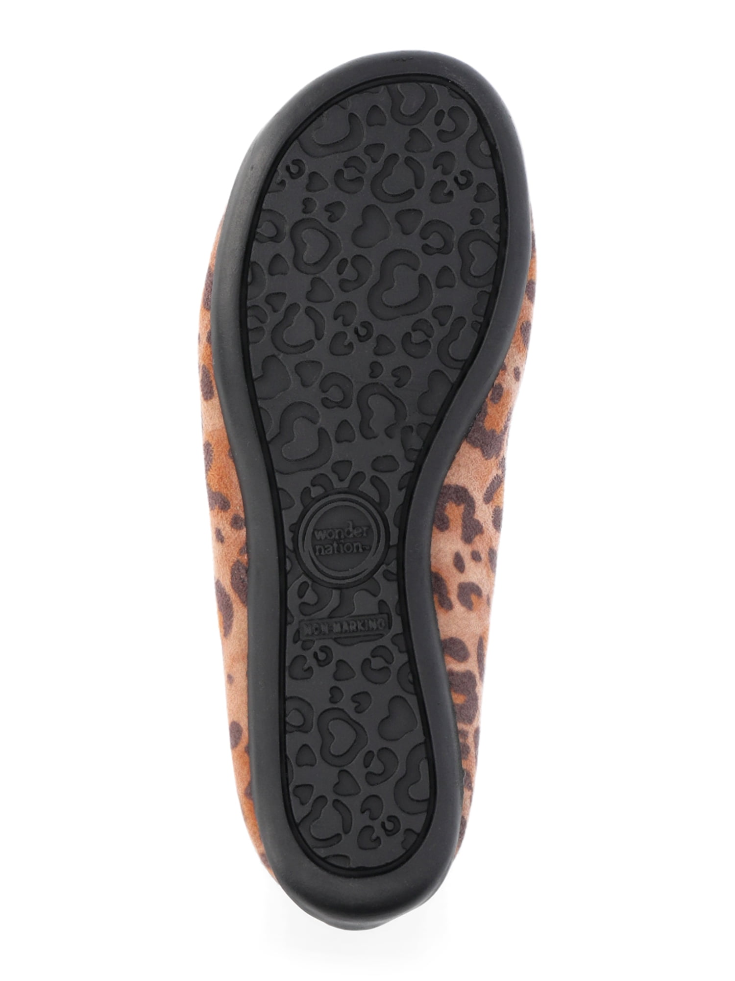 Wonder Nation Toddler Girls Leopard Bow Ballet Flat Shoes