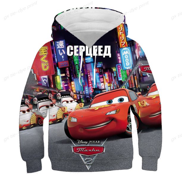 Sudadera con capucha de primavera y otoño para niños de Disney, abrigo de bebé, ropa de animación de moda, coche de dibujos animados Mcqueen110 heqiyong CONDUJO