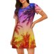 thumbnail image 1 of Easygdp Palm Trees at Sunset Camisón de manga corta para mujer, informal, estampado, 1 of 6
