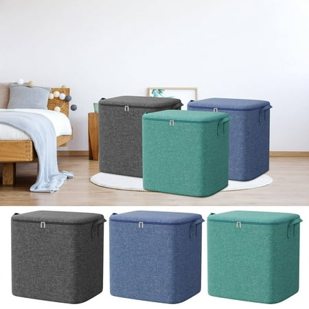 Large Capacity Storage Bag with Zipper Closure and Linen Handle for Quilt and Clothing Organization in Bedroom and Home Packaging Topliu