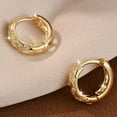 thumbnail image 3 of Women's Hoop Earring 1.00Ct Round Cut Simulated Diamond 14K Yellow Gold Plated, 3 of 5