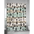 thumbnail image 5 of Dog Paw Shower Curtain, Farmhouse Wood Grain Vintage Green Brown Board Waterproof Shower Curtain Set with 12 Hooks Lightweight Washable Fabric Shower Curtains for Bathroom 48x72 Inches, 5 of 6