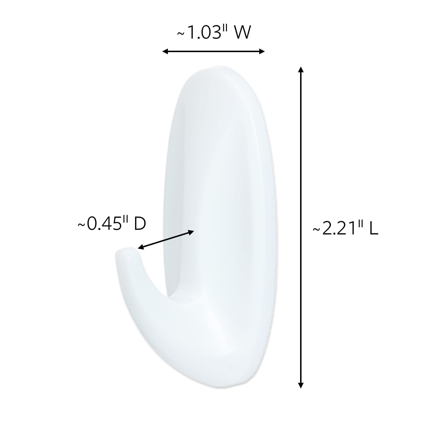 Command Designer Hooks, White Finish Value Pack, 8 Small Wall Hooks
