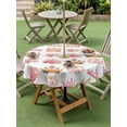 thumbnail image 4 of Outdoor Tablecloth with Umbrella Hole for Patio/Picnic/Party/Camping, Pink Floral Crown Waterproof Table Cloth Round Cover Washable, Spring Floral Roses Elegant Farmhouse (Dia 60"), 4 of 8