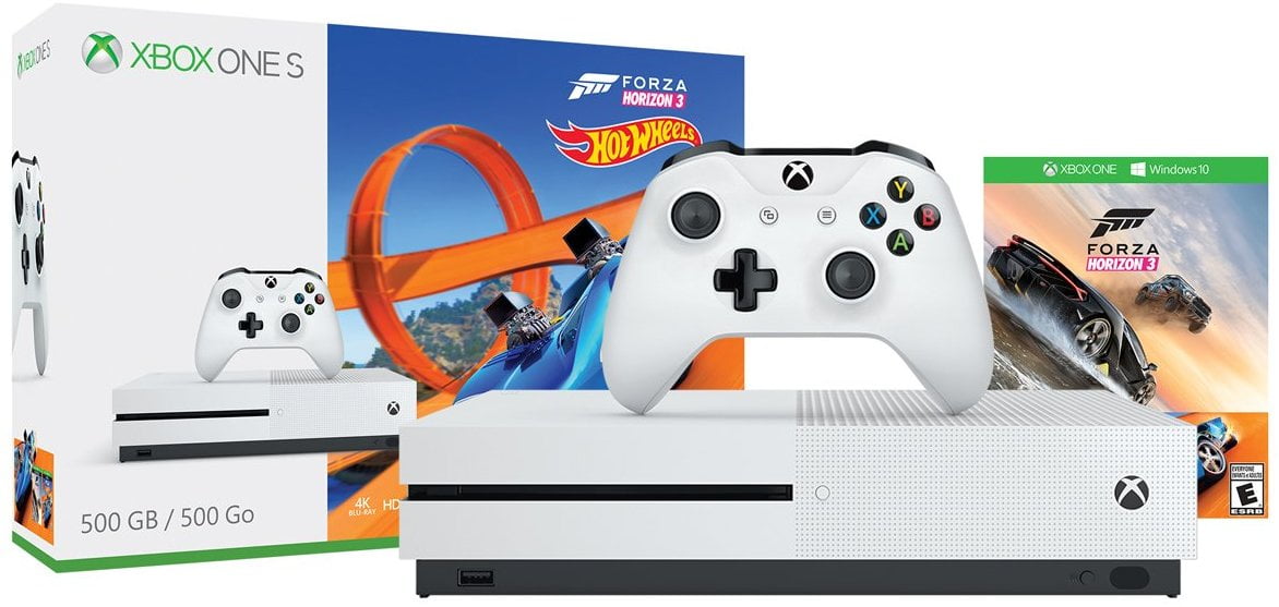 Microsoft Xbox One S 500GB Forza Horizon 3 Hot Wheels Bundle, White,  ZQ9-00202