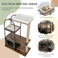 thumbnail image 2 of Pefilos 47" Wood Cat Tree Tower for Indoor Cats, Multi-Level Cat Condo with Scratching Posts, Removable Cat Bed, Cat Tree House, Black, 2 of 8