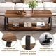 thumbnail image 2 of Mesa de Centro Moderna de Madera Natural Grain con Repisa Inferior – Estilo Contemporáneo para Sala de Estar Oficina, 2 of 13