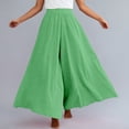 thumbnail image 2 of YUEHUA Women's Casual Elastic High Waist Wide Leg Pants Palazzo Trousers Skirt Elegant Flowy Wide Leg Pants Loose, 2 of 9