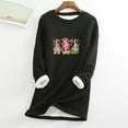 thumbnail image 1 of Blouses pour Femmes Col Rond Poche Épaissie Peluche Chaude Manches Longues Hauts Automne pour Femmes 2023 Tendance en Liquidation, 1 of 5
