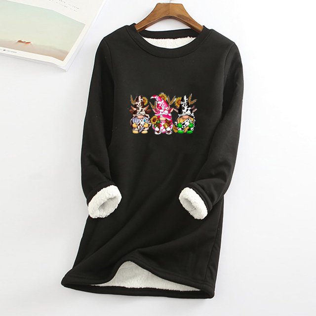Blouses pour Femmes Col Rond Poche Épaissie Peluche Chaude Manches Longues Hauts Automne pour Femmes 2023 Tendance en Liquidation