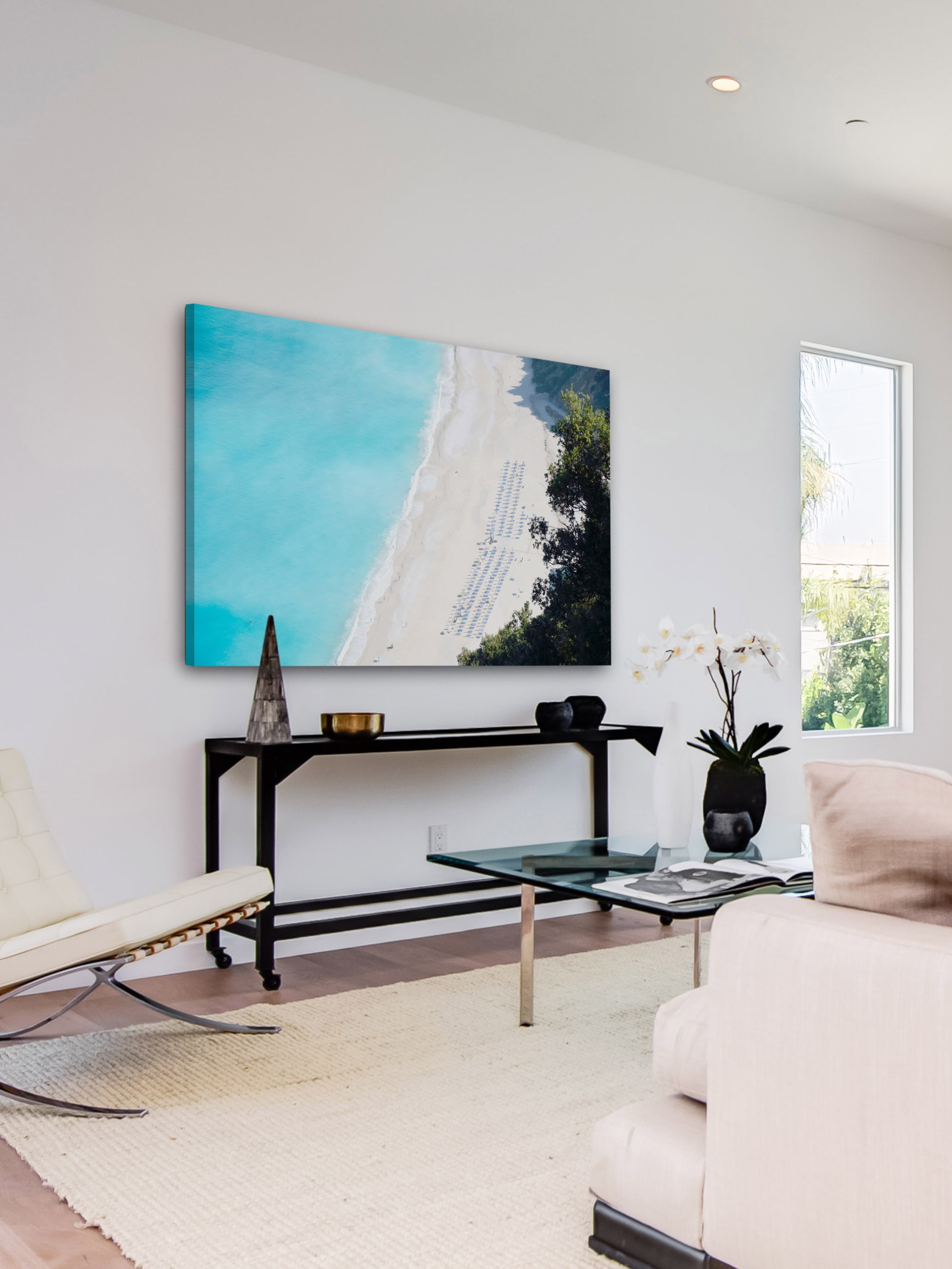 "White Sandy Beach" Painting Print on Wrapped Canvas