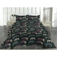 thumbnail image 2 of Ambesonne Exotic Life Quilted Bedspread Set 3 Pcs, Wild Zebra Tiger Jungle, King, Charcoal Grey Pale Ruby, 2 of 4