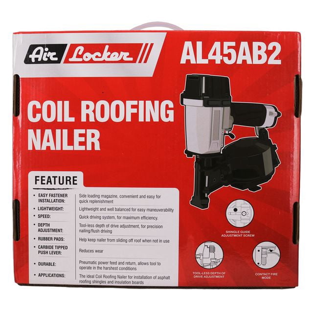 Superior Parts AL45AB2 AirLocker Pro 1-3/4in Coil Roofing Nailer (2-Pack)