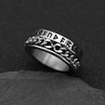 thumbnail image 4 of 14K White Gold Chain Spinner Finger Ring for Men Rotate Rotating Anxiety Fidget Rings Punk Rock Jewelry, 4 of 6