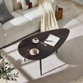 thumbnail image 3 of Oval Coffee Table Espresso Wood Mid Century Modern Coffee Tables Unique Retro Farmhouse Accent Center Sofa Rustic Table for Living Room Home Office Easy Assembly, Dark Brown, 3 of 16