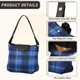 thumbnail image 3 of Iauyy Women's Handbag Removable Shoulder Satchel Bag-Polyester and PU leather ，Consistent Blue Check Pattern, 3 of 7