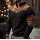 thumbnail image 1 of Ceisia Men's Casual Striped Half Button Round Neck Pullover with Pocket Daily Fashion Top Gift, 1 of 8