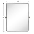thumbnail image 6 of TEHOME Farmhouse Pivot Rectangle Bathroom Mirror Chrome Metal Framed Tilting Beveled Vanity Mirrors for Wall, Overall 27.91x 30 inches (Mirrror 24 x 30 inches), 6 of 9