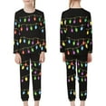 thumbnail image 3 of Renewold 2 Packs Pj Set for Girls Boys 11-12 Years Old Christmas Family Holiday Pajamas Matching Sets Colorful Lights Home Life Wear Crewneck Sleepwear, 3 of 5