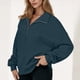 thumbnail image 5 of HongQid Women's Half Zip Sweatshirts Fleece Stand Collar Long Sleeve Oversized Pullovers with Pockets, 5 of 5
