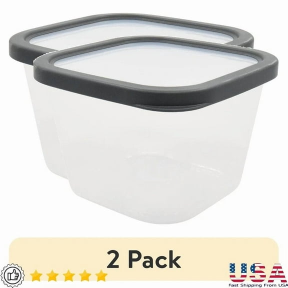 Durable Food Storage Containers 2 Pack Stackable Bpa Free Kitchen Storage New