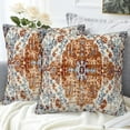 thumbnail image 4 of Ethnic Boho Throw Pillow Covers Set of 2 Rug Boho Style Ethnic Design Pillow Covers 18x18 Inch Modern Farmhouse Home Decorative Pillow Cases Cushion Cover for Sofa Living Room Office, 4 of 6