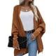 thumbnail image 1 of Qarigey Cárdigan de poliéster para mujer, suéter portátil con estilo, lavable, transpirable, a la moda, para exteriores, suéteres abiertos Abrigos y chamarras Marrón claro, 1 of 6