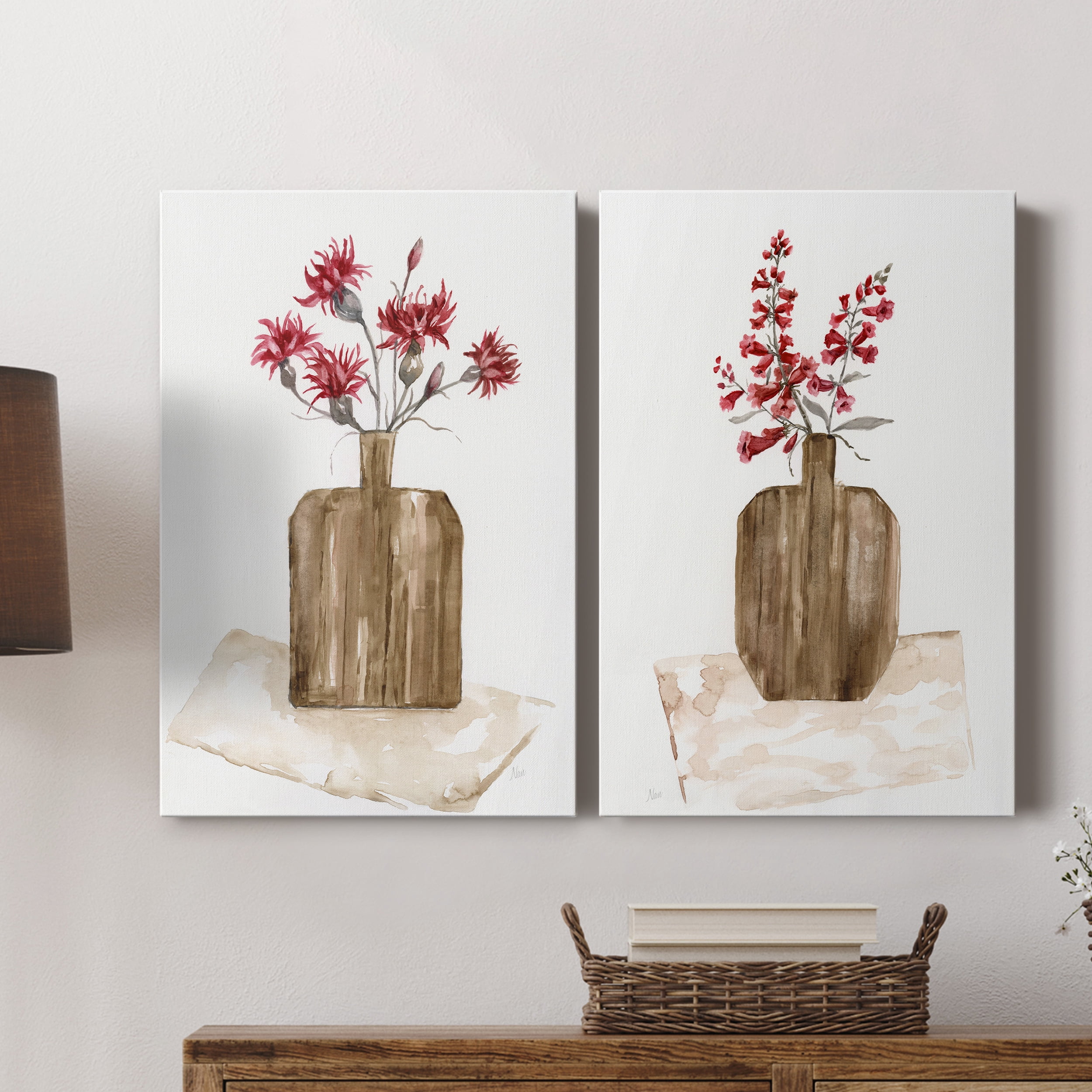 Simply Country I Premium Gallery Wrapped Canvas - Ready to Hang - Set of 2 - 12 x 18 Each