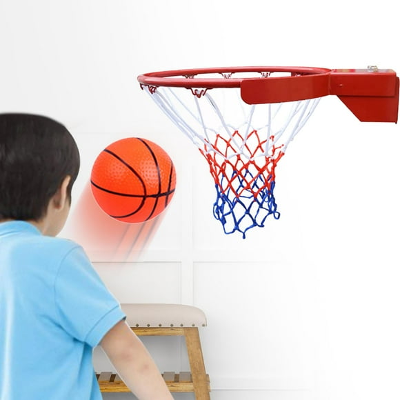 DYNWAVECA Basketball Hoop Net Set Basketball Rim Steel Frame Portable Professional 45cm Indoor Outdoor Game for Community Playing Court