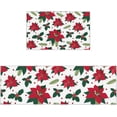 thumbnail image 3 of Kitchen Rugs and Mats Set of 2 Christmas Theme Red Flowers and Berry Kitchen Sink Mat,Non-Slip Area Runner Rug,Washable Floor Mat for Home Dining Room Office 18"x30"+18"x48", 3 of 6