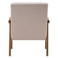 thumbnail image 5 of Solid Wood Retro Simple Single Sofa Chair Backrest without Buckle Beige, 5 of 17