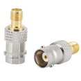 thumbnail image 1 of 2pcs BNC Female to SMA Female Type RF Connector Coaxial Adapter Test Converter, 1 of 11