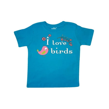 

Inktastic I Love Birds pink Gift Toddler Boy or Toddler Girl T-Shirt